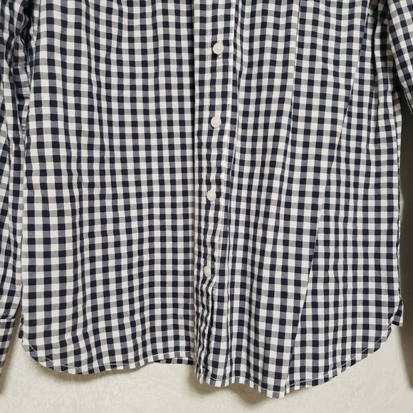 Tommy Hilfiger Classic Fit Black White Gingham Plaid Roll Tab Button Down Shirt - Picture 5 of 14